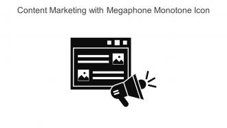 Content Marketing With Megaphone Monotone Icon In Powerpoint Pptx Png And Editable Eps Format