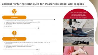 Content Nurturing Techniques For Awareness Stage Whitepapers Content Nurturing Strategies MKT SS