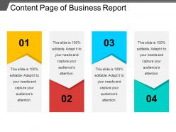 Content page of business report