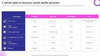 Content Plan To Increase Social Media Presence