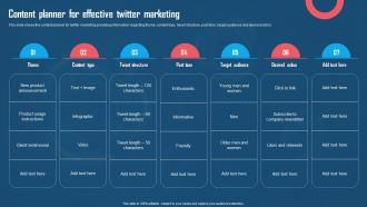 Content Planner For Effective Twitter Marketing Using Twitter For Digital Promotions
