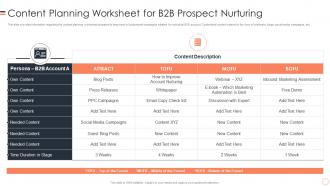 Content Planning Worksheet B2b Buyers Journey Management Playbook