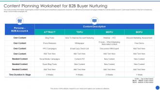 Content Planning Worksheet For Demystifying Sales Enablement For Business Buyers