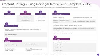 Content Posting Hiring Manager Intake Form Social Recruiting Strategy