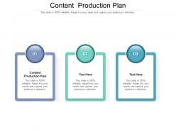 Content production plan ppt powerpoint presentation infographics graphics example cpb