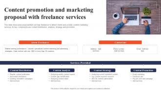 Content Promotion And Marketing Proposal With Freelance Services