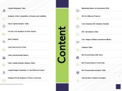 Content ratio analysis roi calculations table c840 ppt powerpoint presentation slides guidelines