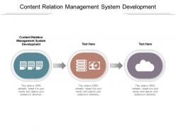 Content relation management system development ppt powerpoint presentation model inspiration cpb
