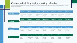 Content Scheduling And Marketing Calendar Edtech Service Launch And Marketing Plan