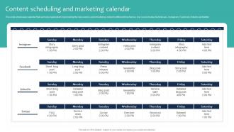 Content Scheduling And Marketing Calendar Marketing And Sales Strategies For New Service