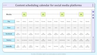 Content Scheduling Calendar For Social Media Platforms B2b Social Media Marketing And Promotion