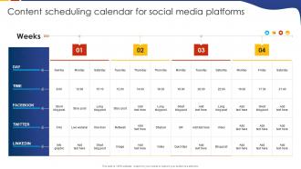 Content Scheduling Calendar For Social Media Platforms Social Media Marketing Strategic