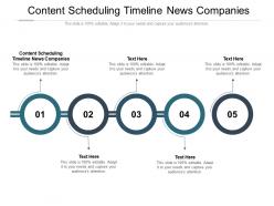 Content scheduling timeline news companies ppt powerpoint presentation summary design cpb
