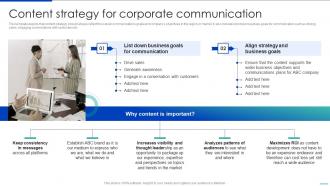 Content Strategy For Corporate Communication Corporate Communication Strategy