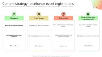 Content Strategy To Enhance Event Registrations Storyboard SS