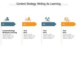 Content strategy writing as learning ppt powerpoint presentation infographic template deck cpb