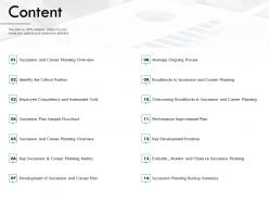 Content succession career planning e33 ppt powerpoint presentation gallery icon
