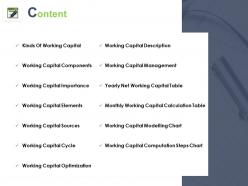 Content working capital sources 255 ppt powerpoint presentation demonstration