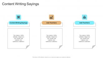 Content Writing Sayings In Powerpoint And Google Slides Cpb