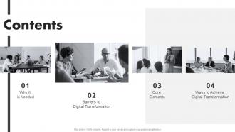 Contents Business Transformation Ppt Powerpoint Presentation Slides Skills