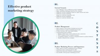 Contents Effective Product Marketing Strategy Ppt Powerpoint Presentation File Infographics