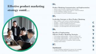 Contents Effective Product Marketing Strategy Ppt Powerpoint Presentation File Infographics Adaptable Editable