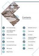 Contents Event Management Proposal One Pager Sample Example Document