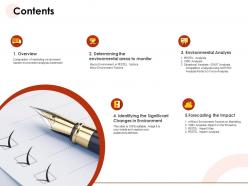 Contents significant changes in environment n150 ppt powerpoint presentation background designs