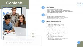 Contents Strategies To Improve User Onboarding Journey Ppt Template
