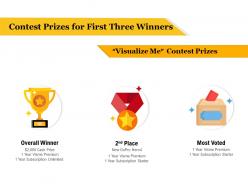 Contest prizes for first three winners