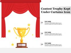 Contest trophy kept under curtains icon