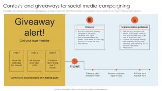 Contests And Giveaways For Developing Actionable Marketing Campaign Plan Strategy SS V