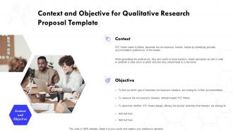 Context and objective for qualitative research proposal template ppt example file
