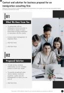 Context And Solution For Business Proposal Immigration Consulting Firm One Pager Sample Example Document