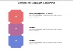 Contingency approach leadership ppt powerpoint presentation gallery portrait cpb