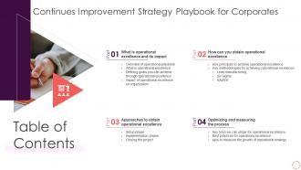 Continues Improvement Strategy Playbook For Corporates Operational