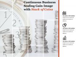 Continuous business scaling gain image with stack of coins