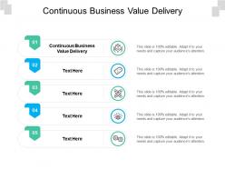 Continuous business value delivery ppt powerpoint presentation inspiration graphic images cpb