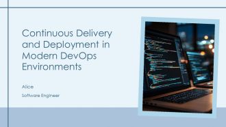 Continuous Delivery And Deployment In Modern Devops Environments PPT Information AT