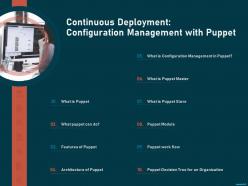 Continuous deployment configuration management puppet puppet solution configuration management ppt diagrams