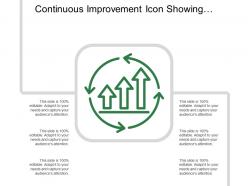 Continuous improvement icon showing circular arrow with bar graph