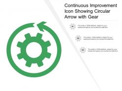 Continuous Improvement Icon Showing Circular Arrow With Gear