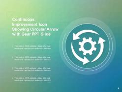 Continuous Improvement Icon Showing Circular Arrow With Gear Circular Arrows With Graph