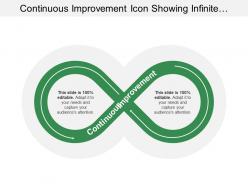 Continuous improvement icon showing infinite symbol with arrow