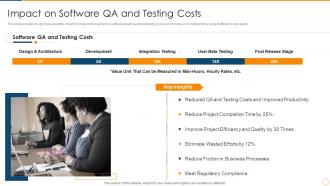 Continuous improvement in project based organizations impact on software qa and testing costs