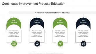 Continuous Improvement Process Education In Powerpoint And Google Slides Cpb