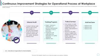 Continuous Improvement Strategies For Operational Process At Workplace