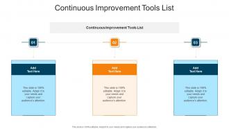 Continuous Improvement Tools List In Powerpoint And Google Slides Cpb