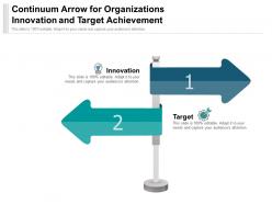 Continuum arrow for organizations innovation and target achievement