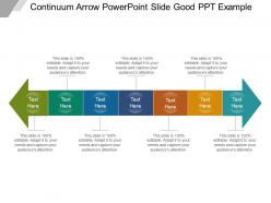 Continuum arrow powerpoint slide good ppt example